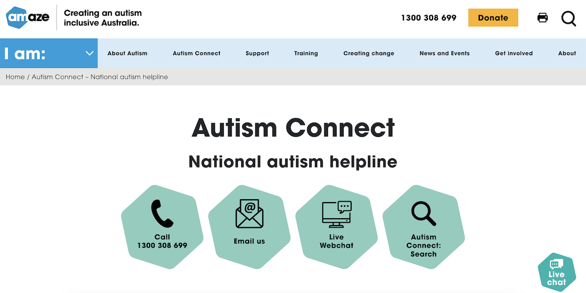 Amaze: Autism Connect