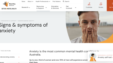 Black Dog Institute - Signs & symptoms of anxiety